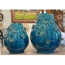  y15766 立體雕塑.擺飾 立體擺飾系列-器皿.花器系列  藍色立體花朵造型花瓶(小)